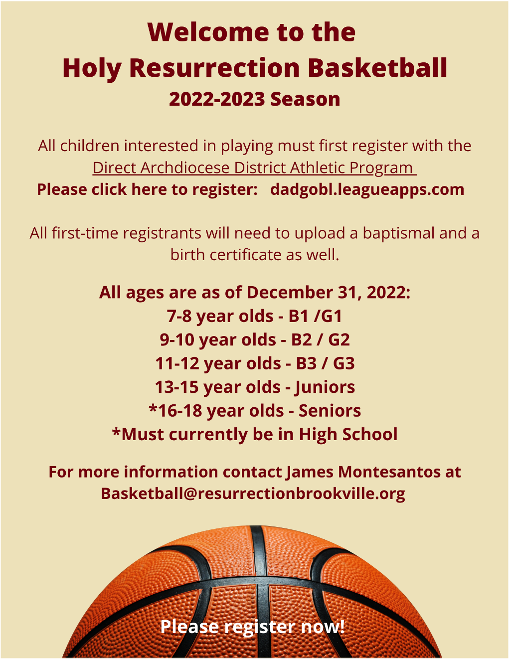 Register for our Basketball Teams!