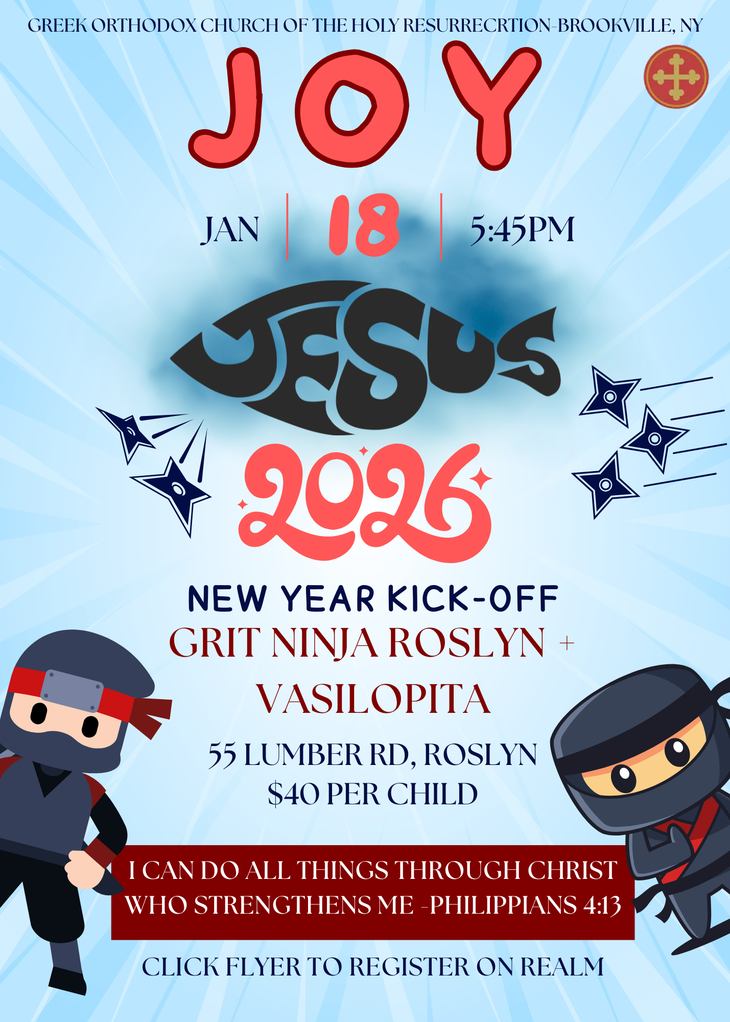 JOY New Year Kick-Off Jesus 2026 Grit Ninja Roslyn